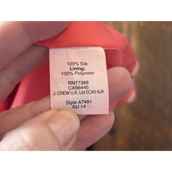 J.Crew Twist Back 100% Silk Tank Sleeveless Top Shirt Floral $88 Sz 12T - Picture 7 of 7